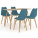 Ensemble de salle à manger 5 pcs Turquoise 23 - Photo n°1