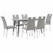 Ensemble de salle à manger 7 pcs Gris clair Similicuir 26 - Photo n°1