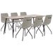Ensemble de salle à manger 7 pcs Gris Similicuir 9 - Photo n°1