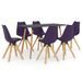 Ensemble de salle à manger 7 pcs Lilas - Photo n°1
