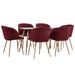 Ensemble de salle à manger 7 pcs Tissu Rouge bordeaux 6 - Photo n°1