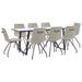 Ensemble de salle à manger 9 pcs Gris Similicuir 3 - Photo n°1