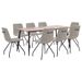 Ensemble de salle à manger 9 pcs Gris Similicuir 5 - Photo n°1