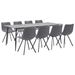 Ensemble de salle à manger 9 pcs Gris Similicuir 34 - Photo n°1