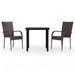 Ensemble de salle à manger d'extérieur 3 pcs Marron et noir - Photo n°1