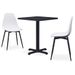 Ensemble de salle à manger d'extérieur 3 pcs Métal et PP Blanc - Photo n°1
