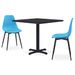 Ensemble de salle à manger d'extérieur 3 pcs Métal et PP Bleu - Photo n°1