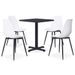 Ensemble de salle à manger d'extérieur 5 pcs Métal et PP Blanc 2 - Photo n°1