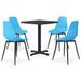 Ensemble de salle à manger d'extérieur 5 pcs Métal et PP Bleu - Photo n°1