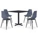 Ensemble de salle à manger d'extérieur 5 pcs Métal et PP Gris - Photo n°1