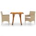 Ensemble de salle à manger de jardin 3 pcs Beige 6 - Photo n°1