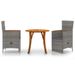Ensemble de salle à manger de jardin 3 pcs Gris 33 - Photo n°1