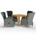 Ensemble de salle à manger de jardin 5 pcs Gris clair 5 - Photo n°1