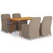 Ensemble de salle à manger de jardin 5 pcs Marron 60 - Photo n°1