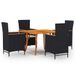 Ensemble de salle à manger de jardin 5 pcs Noir 119 - Photo n°1