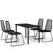 Ensemble de salle à manger de jardin 5 pcs Noir 39 - Photo n°1