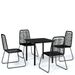 Ensemble de salle à manger de jardin 5 pcs Noir 49 - Photo n°1