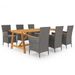 Ensemble de salle à manger de jardin 7 pcs Gris 10 - Photo n°1