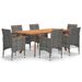 Ensemble de salle à manger de jardin 7 pcs Gris 40 - Photo n°1