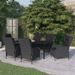Ensemble de salle à manger de jardin 7 pcs Gris foncé - Photo n°1