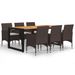 Ensemble de salle à manger de jardin 7 pcs Marron 26 - Photo n°1