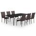 Ensemble de salle à manger de jardin 7 pcs Marron et noir 2 - Photo n°1