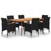 Ensemble de salle à manger de jardin 7 pcs Noir 113 - Photo n°1