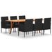 Ensemble de salle à manger de jardin 7 pcs Noir 126 - Photo n°1