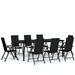 Ensemble de salle à manger de jardin 9 pcs Noir 5 - Photo n°1