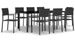Ensemble de salle à manger de jardin 9 pcs Noir 20 - Photo n°1