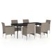 Ensemble de salle à manger de jardin coussins 7 pcs Beige/noir - Photo n°1