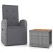 Ensemble de salon de jardin 2 pcs gris poly rotin et acacia - Photo n°1