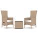 Ensemble de salon de jardin 3 pcs beige poly rotin et acier - Photo n°1