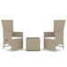 Ensemble de salon de jardin 3 pcs beige poly rotin et acier - Photo n°1