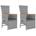 Ensemble de salon de jardin 3 pcs gris poly rotin et acacia - Photo n°4