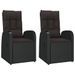 Ensemble de salon de jardin 3 pcs noir poly rotin et acacia - Photo n°4