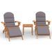 Ensemble de salon de jardin Adirondack 3 pcs bois acacia solide - Photo n°1