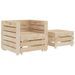 Ensemble de salon palette de jardin 2 pcs Bois - Photo n°1