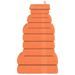 Ensemble de serviettes 12 pcs orange 360 g/m² 100% coton - Photo n°1