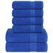 Ensemble de serviettes 6 pcs bleu 360 g/m² 100% coton - Photo n°1