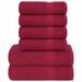 Ensemble de serviettes 6 pcs bordeaux 360 g/m² 100% coton - Photo n°1