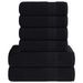 Ensemble de serviettes 6 pcs noir 360 g/m² 100% coton - Photo n°1