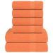 Ensemble de serviettes 6 pcs orange 360 g/m² 100% coton - Photo n°1