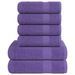 Ensemble de serviettes 6 pcs violet 360 g/m² 100% coton - Photo n°1