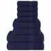 Ensemble de serviettes 8 pcs bleu marine 360 g/m² 100% coton - Photo n°1