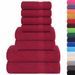 Ensemble de serviettes 8 pcs bordeaux 360 g/m² 100% coton - Photo n°2