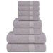 Ensemble de serviettes 8 pcs gris 360 g/m² 100% coton - Photo n°1