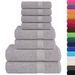 Ensemble de serviettes 8 pcs gris 360 g/m² 100% coton - Photo n°2