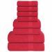 Ensemble de serviettes 8 pcs rouge 360 g/m² 100% coton - Photo n°1