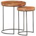 Ensemble de table basse 2 pcs Bois d'acacia massif et acier - Photo n°10